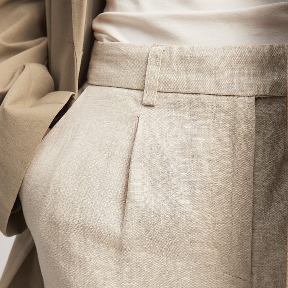 NA-KD | Linen Cropped Pants - Picture 5 of 8